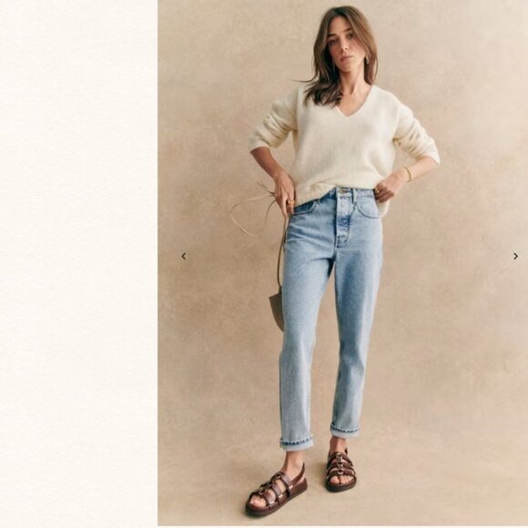 Sezane Sz S Denisa Baby Alpaca  Sweater Ecru Cream - Picture 2 of 11